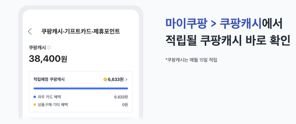 쿠팡 와우카드 혜택, 전월 실적 없이 쿠팡캐시 최대 4% 적립 쿠팡 와우카드